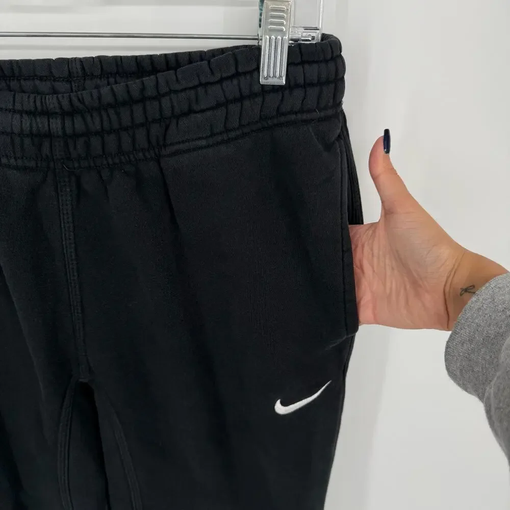 VTG y2k Men's Black Nike Sportswear Active Fleece Sweatpants Joggers Sz S 826425